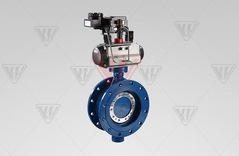 Pneumatic flange eccentric soft sealing butterfly valve